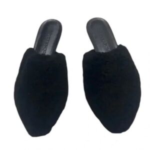 Jenni Kayne Black Shearling Mules Size EU 37